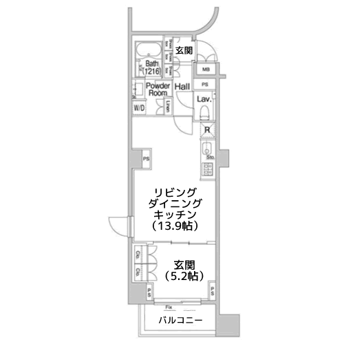 REタイプ - 間取り図