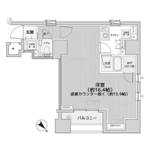アネーロ銀座 - Saタイプ・間取り図