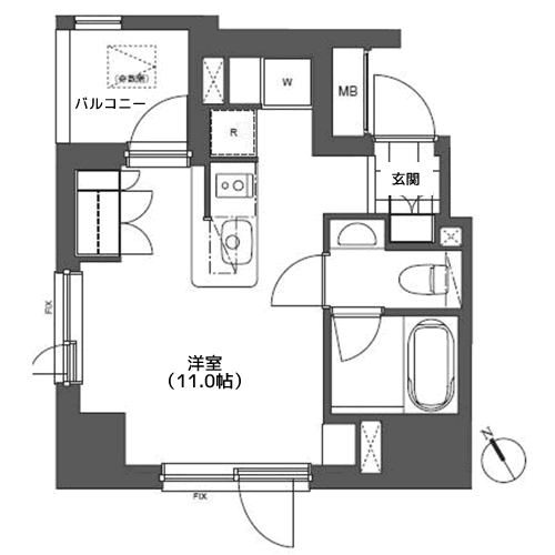 アパートメンツ浅草橋リバーサイド - 間取り図