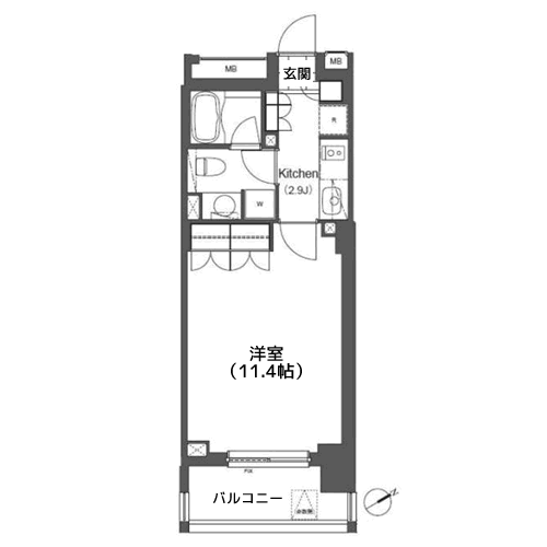 アパートメンツ浅草橋リバーサイド - 間取り図