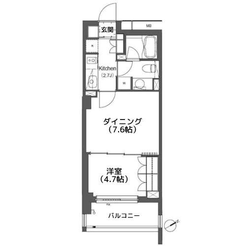アパートメンツ浅草橋リバーサイド - 間取り図