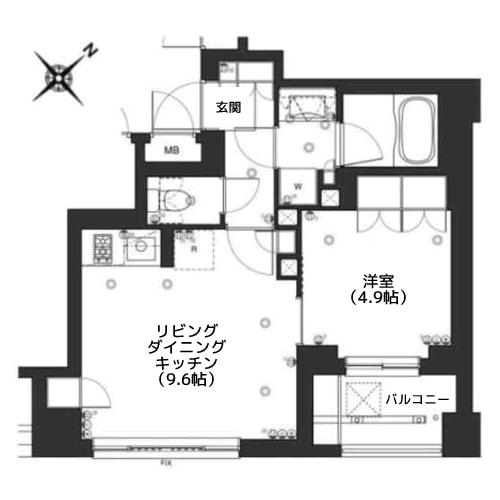 アパートメンツ不動前 - 間取り図