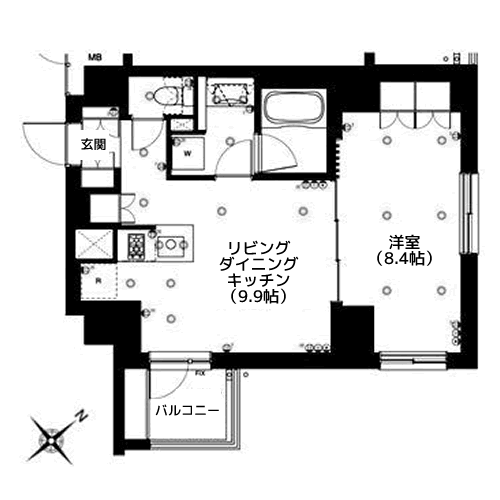 アパートメンツ不動前 - 間取り図
