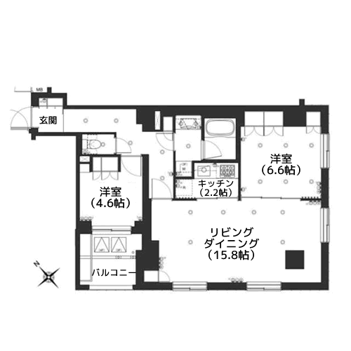 アパートメンツ不動前 - 間取り図