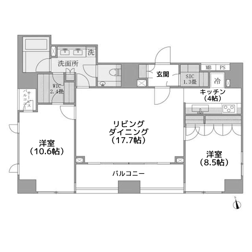 アパートメンツタワー麻布十番 - 間取り図