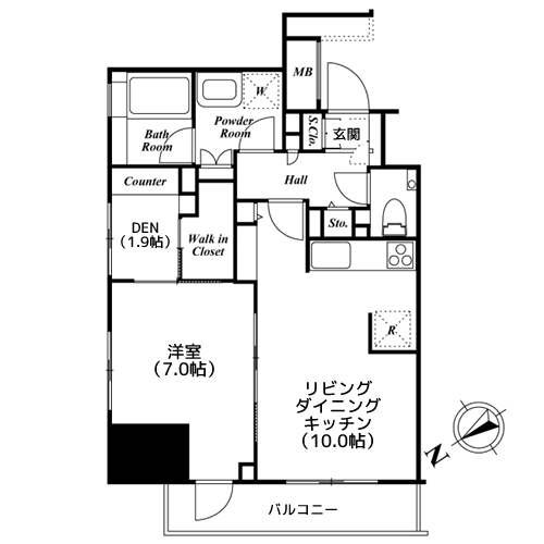 朝日マンション五反田 - 間取り図