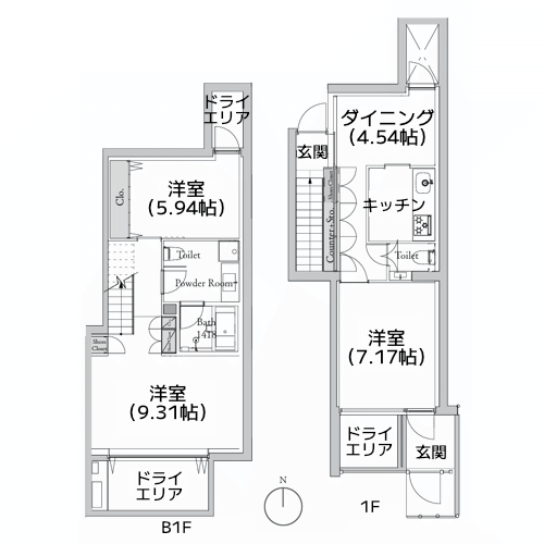 AUBE TAKANAWA - 間取り図