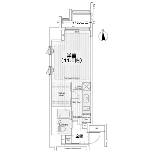 カスタリア麻布十番Ⅱ - 間取り図