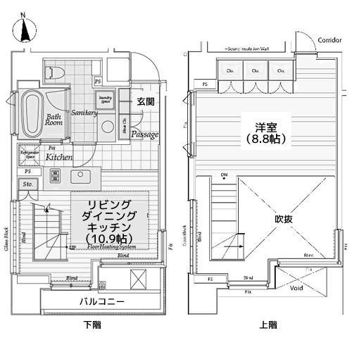 カスタリア麻布十番Ⅱ - 間取り図