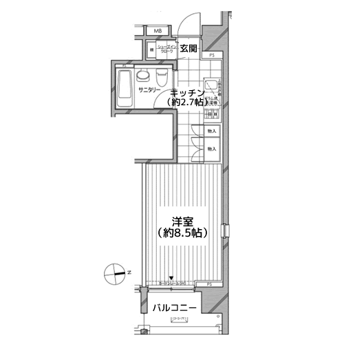 カスタリア麻布十番七面坂 - 間取り図