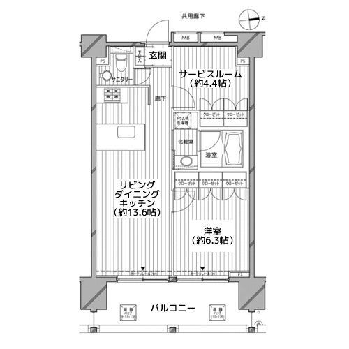 カスタリア麻布十番七面坂 - 間取り図