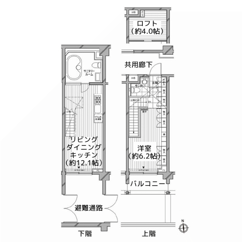 カスタリア麻布十番七面坂 - 間取り図