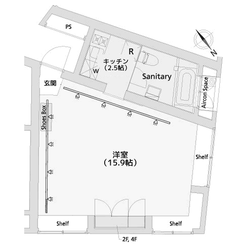カスタリア恵比寿 - 間取り図