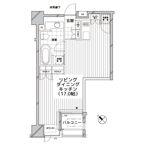 カスタリア銀座 - D間取り図