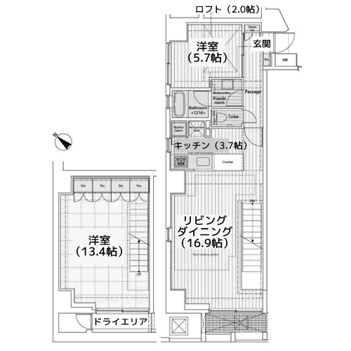 カスタリア八丁堀 - 間取り図