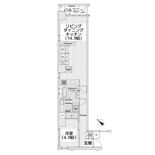 カスタリア八丁堀 - 間取り図