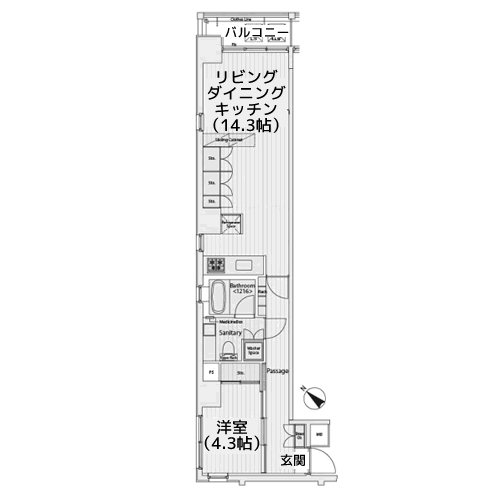 カスタリア八丁堀 - 間取り図