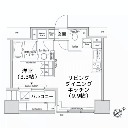 カスタリア目黒かむろ坂 - 間取り図