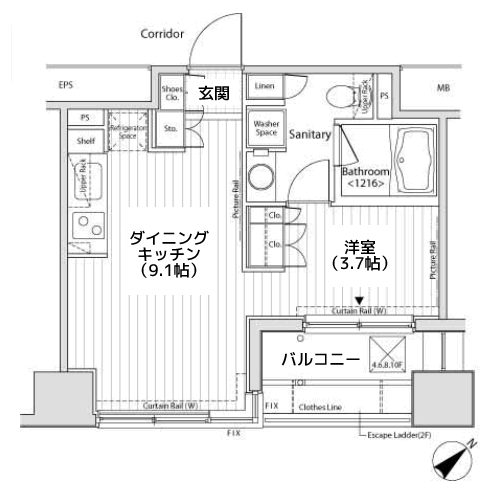 カスタリア目黒かむろ坂 - 間取り図