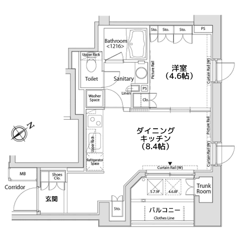 カスタリア目黒かむろ坂 - 間取り図