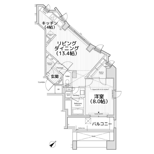 カスタリア目黒かむろ坂 - 間取り図