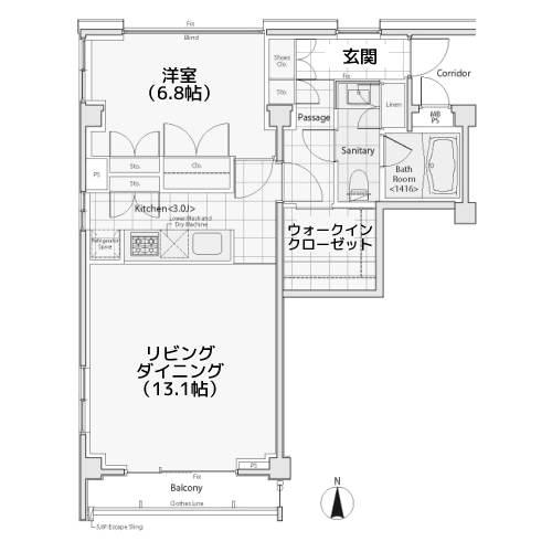 カスタリア目黒鷹番 - 間取り図