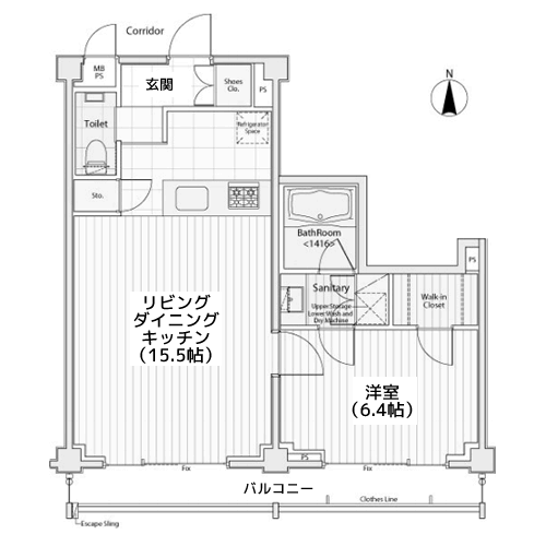 カスタリア目黒鷹番 - 間取り図