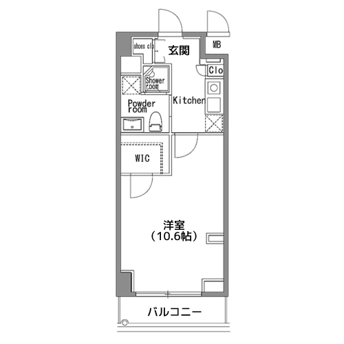 カスタリア中目黒 - 間取り図