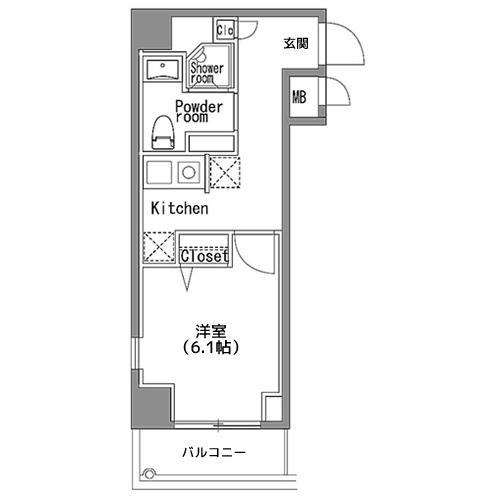 カスタリア中目黒 - 間取り図