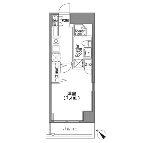カスタリア中目黒 - 間取り図