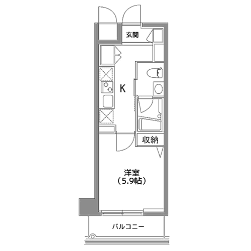 カスタリア中目黒 - 間取り図