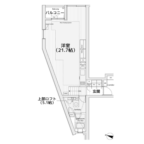 カスタリア渋谷櫻丘 - 間取り図