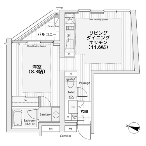 カスタリア渋谷櫻丘 - 間取り図