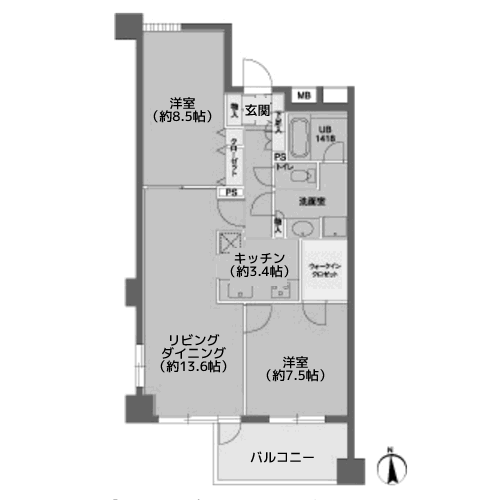 カスタリア高輪 - 間取り図