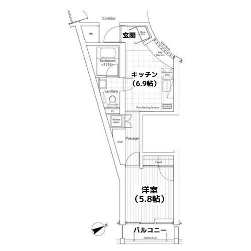 カスタリア祐天寺 - 間取り図