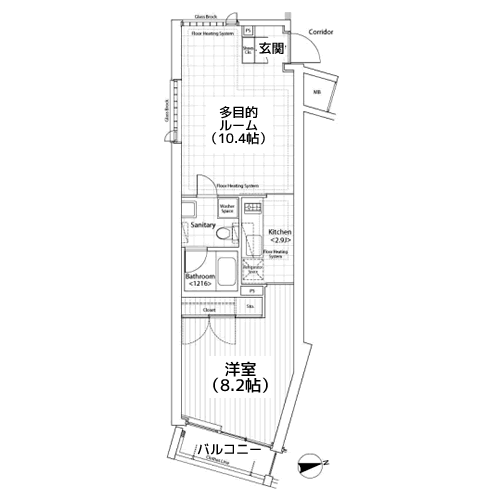 カスタリア祐天寺 - 間取り図