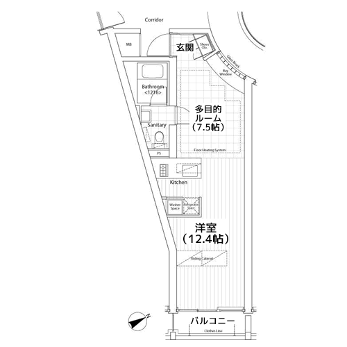 カスタリア祐天寺 - 間取り図