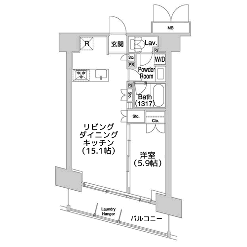 コンフォリア芝浦バウハウス - 間取り図