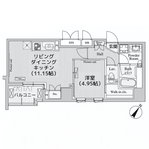 コートラクリア人形町 - 間取り図