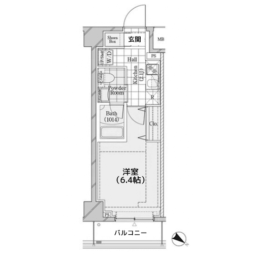ディームス品川戸越 - E-C2 間取り図
