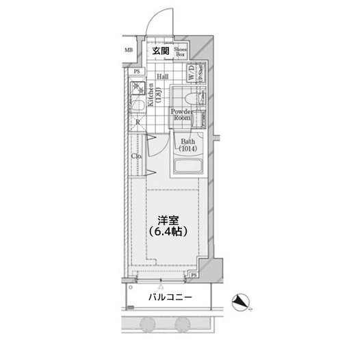 ディームス品川戸越 - E-C1gタイプ・間取り図