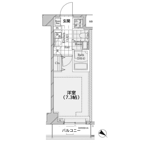 シェル品川戸越 - E-D1タイプ・間取り図