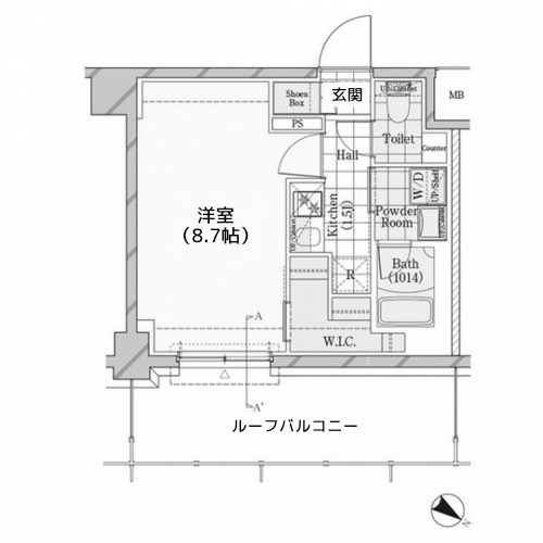 シェル品川戸越 - E-Hrタイプ・間取り図