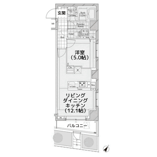 シェル品川戸越 - S-A1gタイプ・間取り図