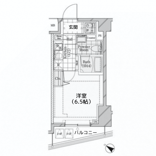 シェル品川戸越 - W-Egタイプ・間取り図