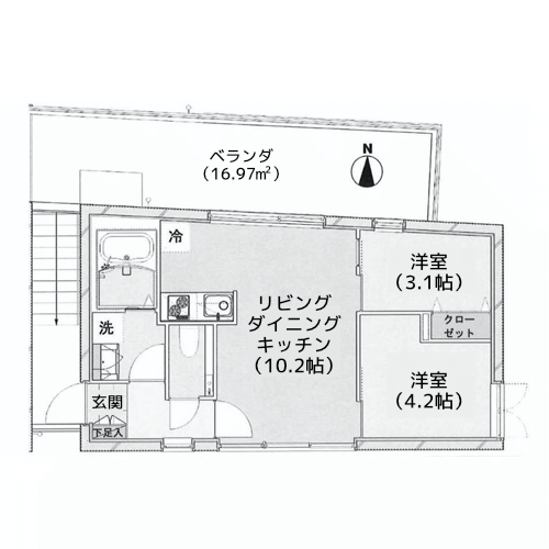 Dorf上目黒 - 間取り図
