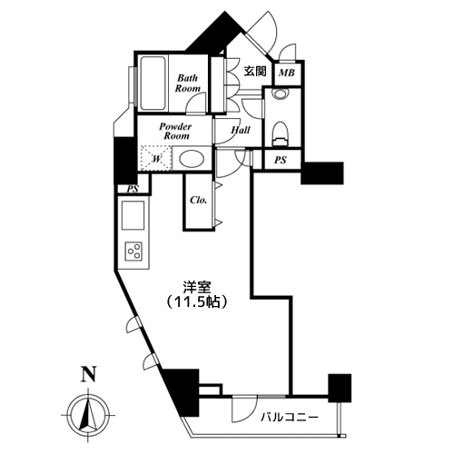ドゥーエ西麻布Ⅱ - 間取り図