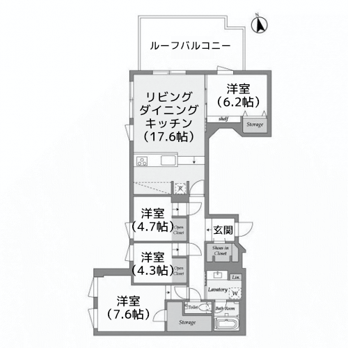 エフローレプルミエ武蔵小山 - 間取り図