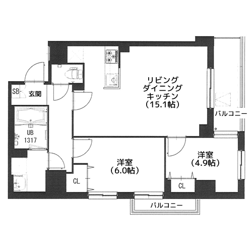 エスティメゾン都立大学 - 間取り図