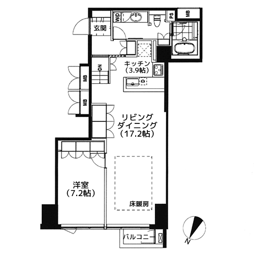 富士見イースト - 間取り図